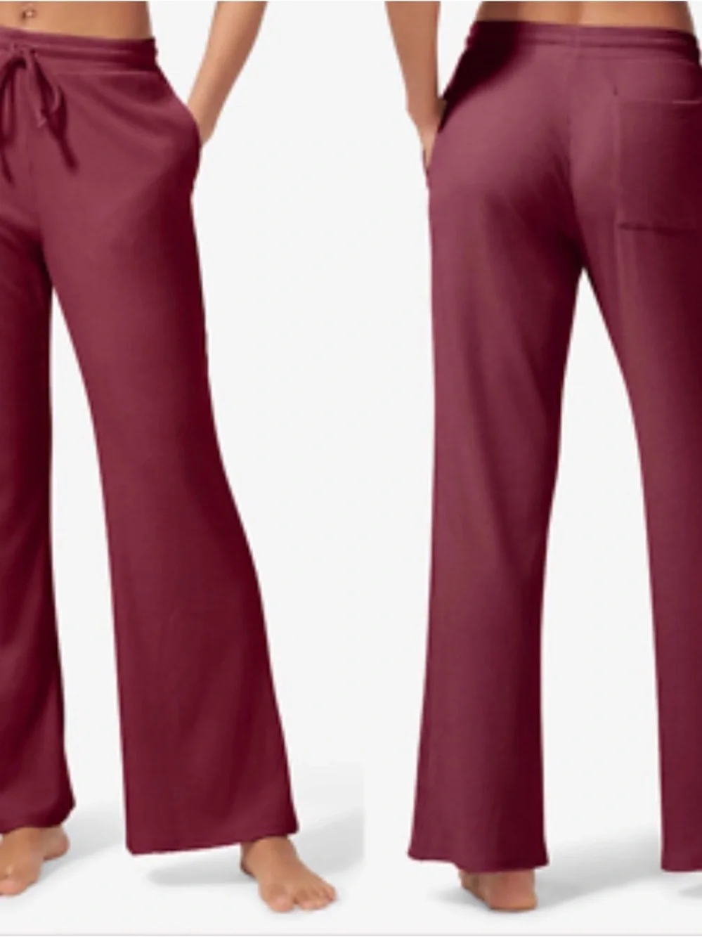 EUC Tommy John Burgundy Ribbed Lounge Set Small Medium Pajama Matching Set